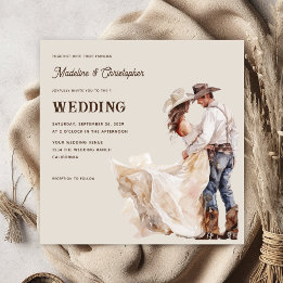 Rustic Western Ranch Wedding Invitation