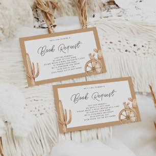 Rustic Western Rodeo Baby Shower Book Request Enclosure Card