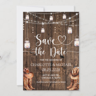 Rustic Western Save the Date Wedding Invitation