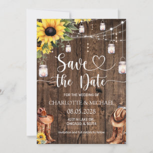 Rustic Western Save the Date Wedding Invitation