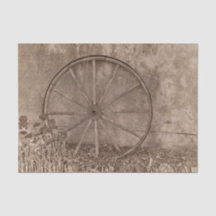  Rustic Western Sepia Tone Country Wagon Wheel Tissue Paper