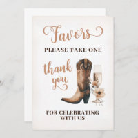 Rustic Western Shower Favours Sign