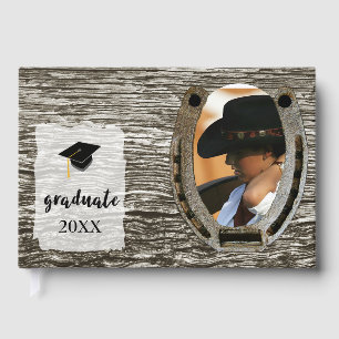Rustic Western-style Graduation Party Guestbook 