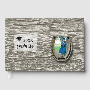 Rustic Western-style Graduation Party Guestbook 