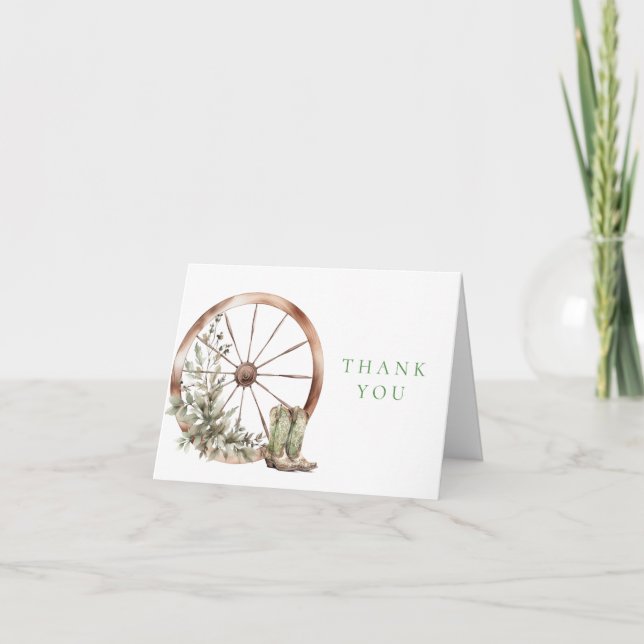 Rustic Western Thank You Card (Front)