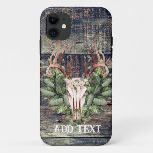 Rustic Western Turquoise Wood Deer Skull  Case-Mate iPhone Case