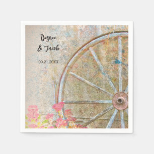 Rustic Western Vintage Wagon Wheel Napkin
