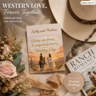 Rustic Western Wedding Congratulations Greeting Card