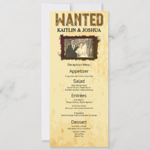 Rustic Western Wedding 🤠 Country Reception Menu Invitation