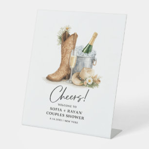 Rustic Western Wedding Invitation Pedestal Sign