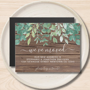 Rustic We've Moved Announcement Magnetic Card