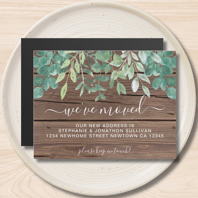 Rustic We've Moved Announcement Magnetic Card (Creator Uploaded)