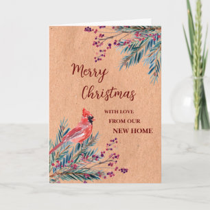 Rustic We've Moved New Address Christmas Card