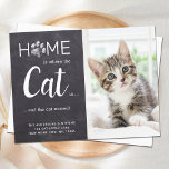 Rustic Weve Moved New Address Pet Photo Cat Moving Postcard<br><div class="desc">Home is Where The Cat Is ... and the cat moved! Let your best friend announce your move with this cute and funny custom pet photo cat moving announcement card in a rustic chalkboard slate design with paw print. Personalise with your favourite cat photo, names and your new address. This...</div>