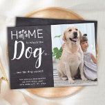 Rustic Weve Moved New Address Pet Photo Dog Moving Announcement<br><div class="desc">Home is Where The Dog Is ... and the dog moved! Let your best friend announce your move with this cute and funny custom pet photo dog moving announcement card in a rustic chalkboard slate design with paw print. Personalise with your favourite dog photo, names and your new address. This...</div>