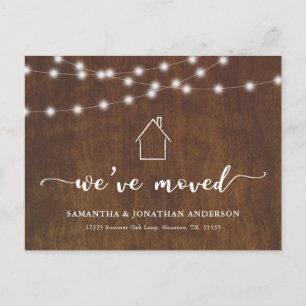 Rustic We've Moved New Address Postcard