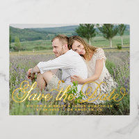 Rustic Whimsical Script Photo Save the Date