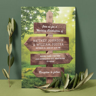Rustic Whimsical Woodland Wedding Invitation