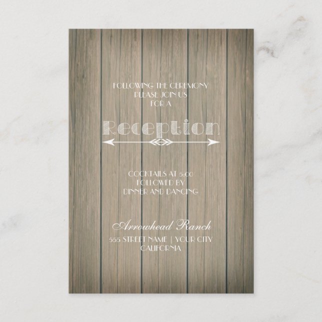 Rustic Whimsy Reception Card (Front)