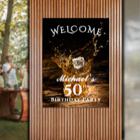 Rustic Whiskey Birthday Party Welcome