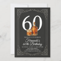 Rustic Whiskey Black & Gold Elegant Men's Birthday