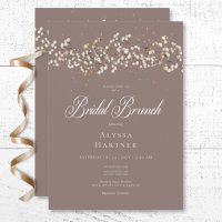 Rustic White Baby's Breath Brown Bridal Brunch