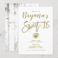Rustic White Barn Wood Gold Sweet 16 Party  