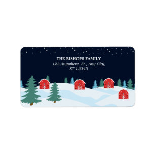 Rustic White Christmas Label