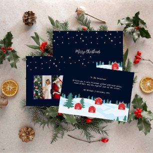 Rustic White Christmas Photo Christmas Card