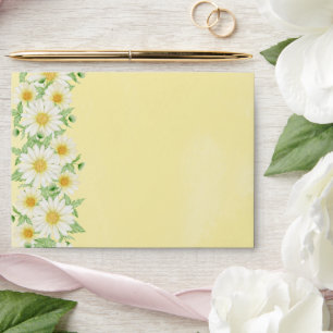 Rustic White Daisies  Wedding Envelope