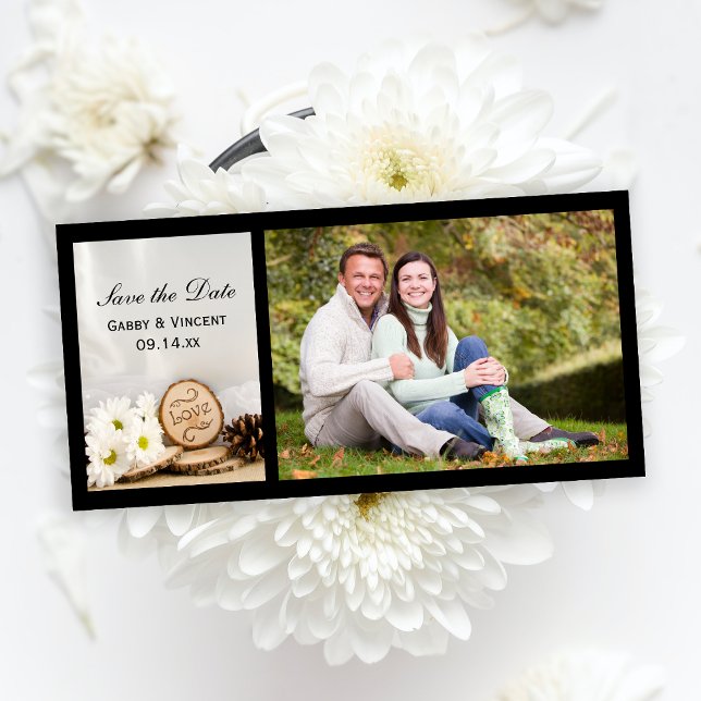 Rustic White Daisy Woodland Wedding Save the Date (Creator Uploaded)