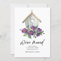 RUSTIC WHITE FLORAL BIRD HOUSE MOVING NEW ADDRESS