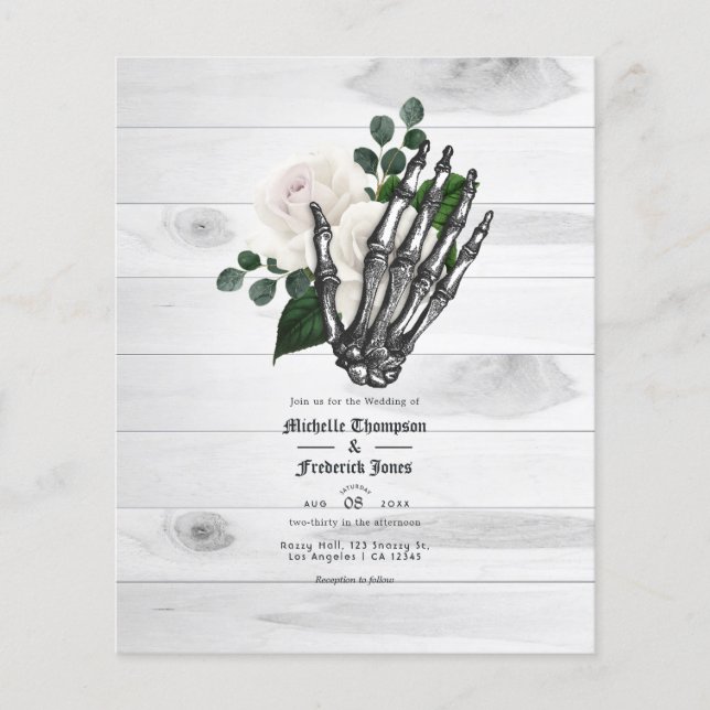 Rustic White Floral Gothic Wedding Flyer (Front)