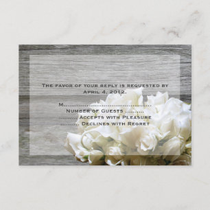 Rustic White Flowers Reply Cards