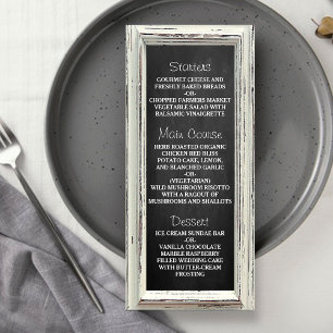 Rustic White Frame & Chalkboard Wedding Collection Menu