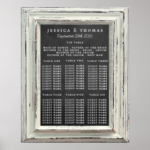 Rustic White Frame & Chalkboard Wedding Collection Poster
