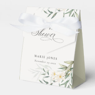 Rustic White Greenery Floral Bunch Bridal Shower Favour Box