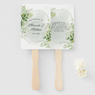 Rustic White Greenery Vineyard Wedding Thank You H Hand Fan