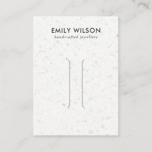 RUSTIC WHITE GREY TERRAZZO HAIR CLIP DISPLAY CARD