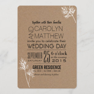 Rustic   White Leaves   Beautiful Wedding Invite