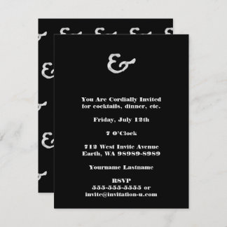 Rustic White Letterpress Ampersand Invitation