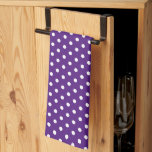 Rustic White Polka Dots Vintage Retro Royal Purple Tea Towel<br><div class="desc">Custom Elegant Classic Rustic White Polka Dots Template Cute Kitchen & Dining / Table & Kitchen Linens / Retro / Vintage Royal Purple Kitchen Towel.</div>
