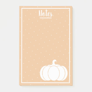 Rustic White Pumpkin & Harvest Orange Post-it Notes