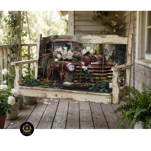 Rustic White Rose Truck Decoupage Tissue Paper (Creator Uploaded)