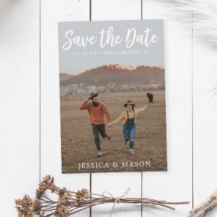 Rustic White Save the Date Card - Save The Dates