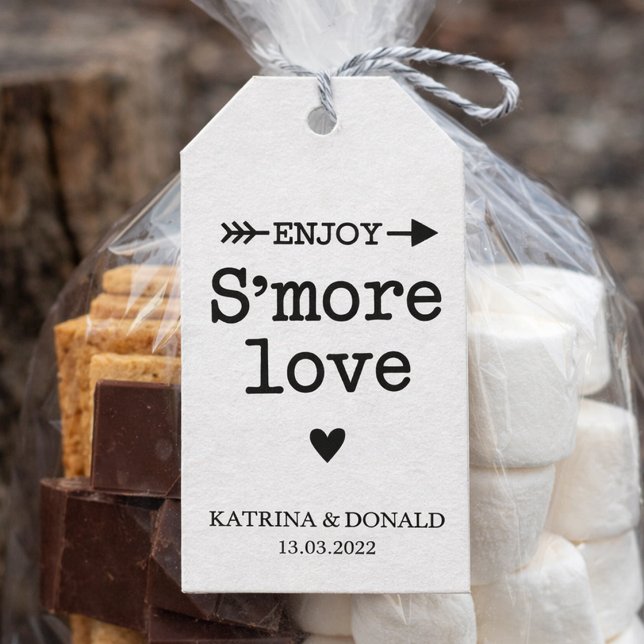 Rustic White S'more Love Wedding Tag (Creator Uploaded)