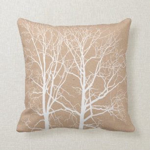 Rustic White Trees Cushion