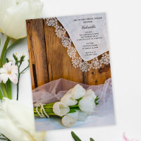 Rustic White Tulips Country Barn Bridal Shower