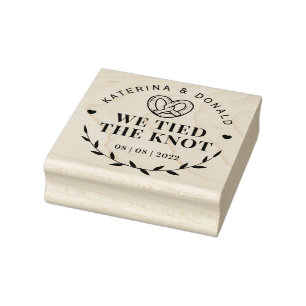 Rustic White Vintage Knot Wedding Stamp