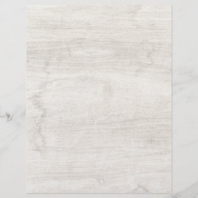 Rustic White Weathered Wood Scrapbook Paper Custom Letterhead (Front)
